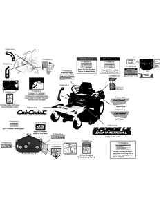 Label Map 48-Inch Diagram and Parts List for Z-FORCELZ48 (53ATDAGB-53ATDAGB050)(2014) Cub Cadet Lawn Tractor